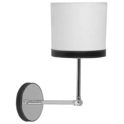 Nástenné moderné lampa TIDA - 1xE14, 40W, chrómovaná / bieločierna