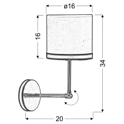Nástenné moderné lampa TIDA - 1xE14, 40W, chrómovaná / bieločierna