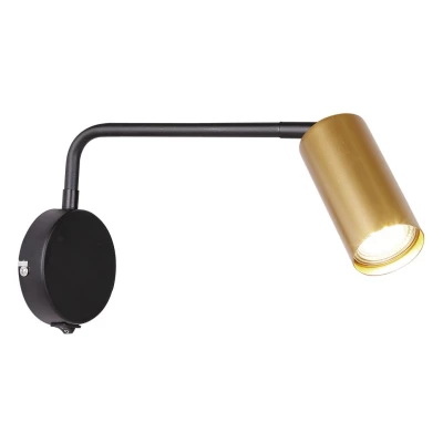 Nástenná lampa k posteli TINA - 1xGU10, 15W, čierna / zlatá