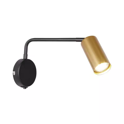 Nástenná lampa k posteli TINA - 1xGU10, 15W, čierna / zlatá