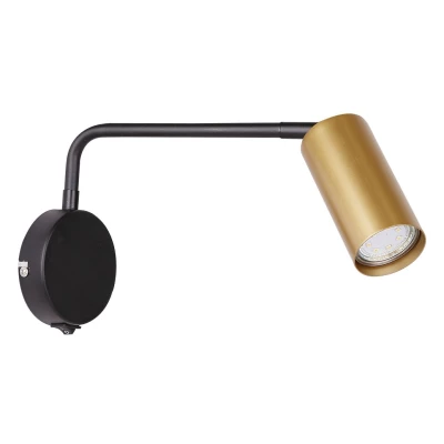 Nástenná lampa k posteli TINA - 1xGU10, 15W, čierna / zlatá