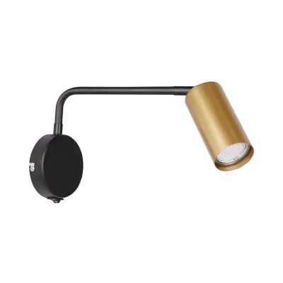 Nástenná lampa k posteli TINA - 1xGU10, 15W, čierna / zlatá