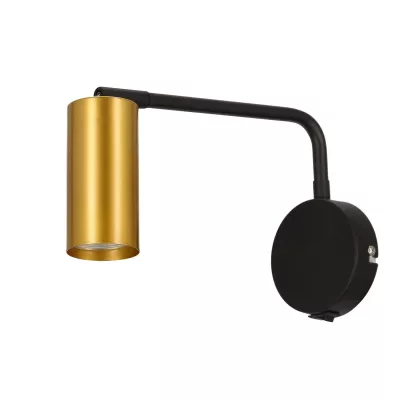 Nástenná lampa k posteli TINA - 1xGU10, 15W, čierna / zlatá
