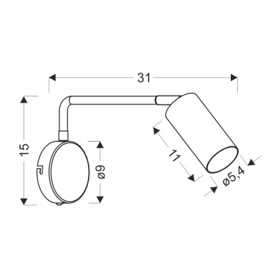 Nástenná lampa k posteli TINA - 1xGU10, 15W, čierna / zlatá