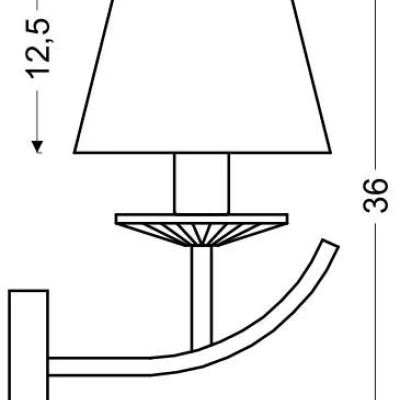 Nástenná lampa VALENCIA - 1xE14, 40W, patina / béžová