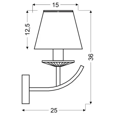Nástenná lampa VALENCIA - 1xE14, 40W, patina / béžová