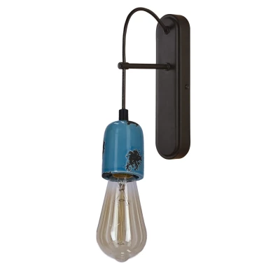 Industriálne nástenné osvetlenie VIDER - 1xE27, 40W, čierne / modré