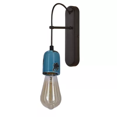 Industriálne nástenné osvetlenie VIDER - 1xE27, 40W, čierne / modré