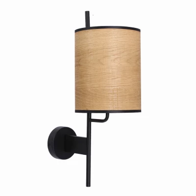 Škandinávska nástenná lampa ZETA - 1xE27, 40W, čierna / hnedá