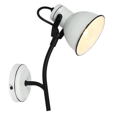 Moderná nástenná lampa ZUMBA - 1xE14, 40W, biela / čierna