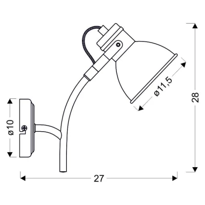 Moderná nástenná lampa ZUMBA - 1xE14, 40W, biela / čierna