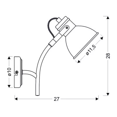 Moderná nástenná lampa ZUMBA - 1xE14, 40W, biela / čierna