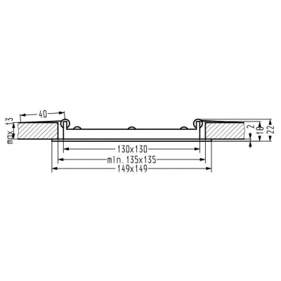 Zápustné LED stropné osvetlenie ACTON - 9W, 4000K (denná biela), 14,9x14,9cm, hranaté, biele