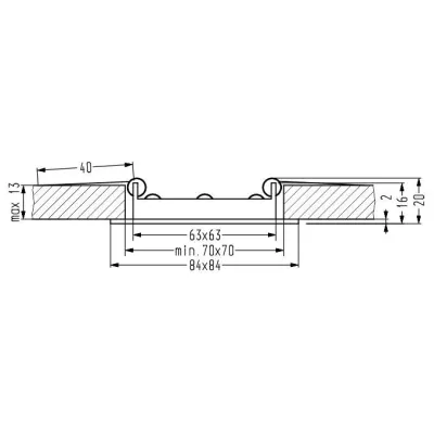 Zápustné LED stropné osvetlenie ACTON - 3W, 4000K (denná biela), 8,4x8,4cm, hranaté, biele