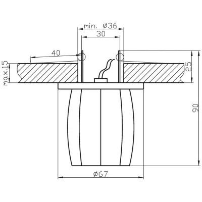 Stropné zápustné okrúhle svetlo BARROW - 1xG4, 20W, chrómované