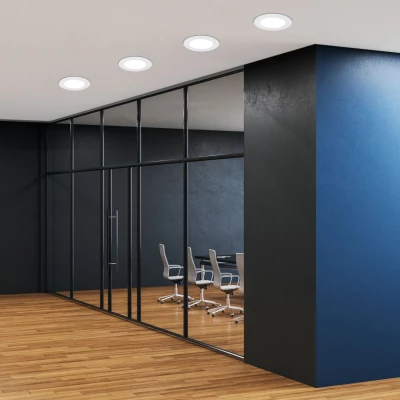 Vstavaný okrúhly LED panel BEALS - 3W, 6500K (studená biela), 12cm, biely