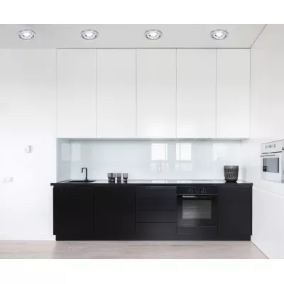 Stropné LED zápustné osvetlenie BETHEL - 1xGU10, 35W + LED 3W, 10cm, okrúhle, chrómované