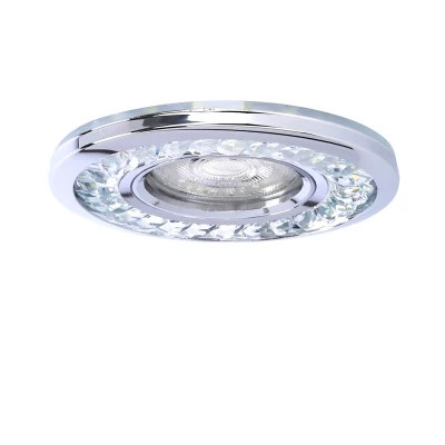Stropné LED podhľadové svietidlo BETTLES - 1xGU10, 35W + LED 3W, 10cm, okrúhle, chrómované