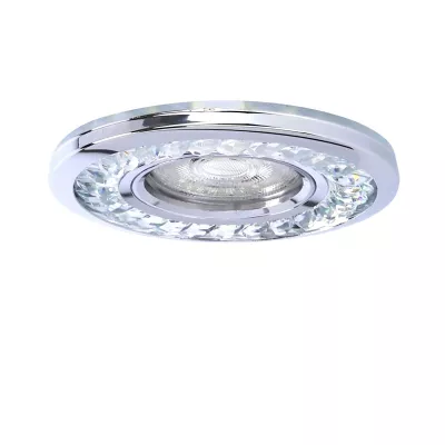 Stropné LED podhľadové svietidlo BETTLES - 1xGU10, 35W + LED 3W, 10cm, okrúhle, chrómované