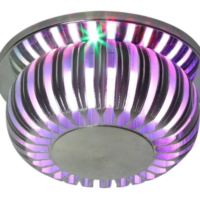 Stropné podhľadové LED osvetlenie BUCKLEY - 3W, RGB, okrúhle, hliník