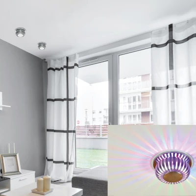 Stropné podhľadové LED osvetlenie BUCKLEY - 3W, RGB, okrúhle, hliník