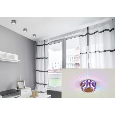 Stropné podhľadové LED osvetlenie BUCKLEY - 3W, RGB, okrúhle, hliník