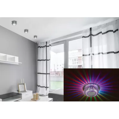 Stropné podhľadové LED osvetlenie BUCKLEY - 3W, RGB, okrúhle, hliník