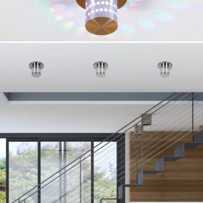 Stropné podhľadové LED svietidlo BURIEN - 3W, RGB, okrúhle, hliník