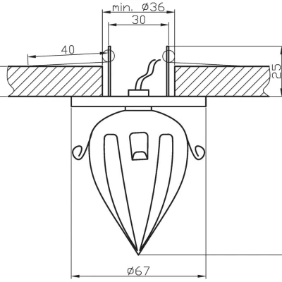 Stropné podhľadové bodové osvetlenie CANTWEL - 1xG4, 20W, chrómované