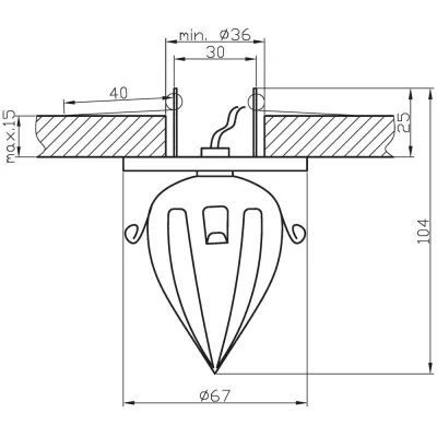 Stropné podhľadové bodové osvetlenie CANTWEL - 1xG4, 20W, chrómované