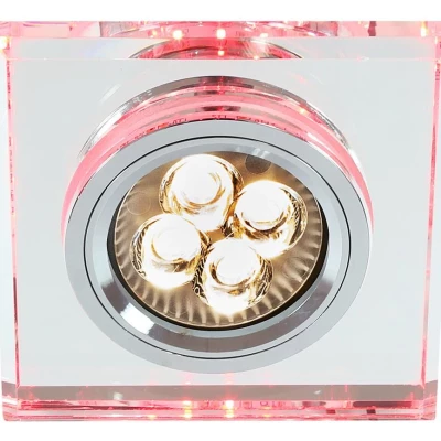 Vstavané stropné LED svietidlo CATHLAMET - 1xGU10, 50W + LED 2,1W, červené svetlo