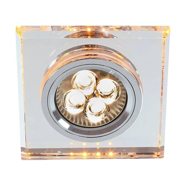 Vstavané stropné LED svietidlo CATHLAMET - 1xGU10, 50W + LED 2,1W, jantárové svetlo