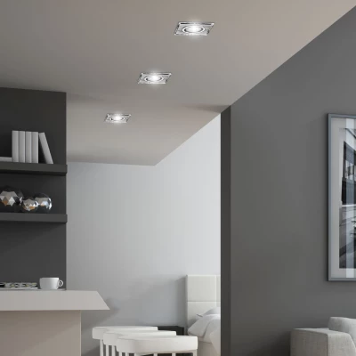 Set 3x vstavané stropné LED svietidlo CATHLAMET - 3xGU10, 50W + LED 2,1 W, biele svetlo