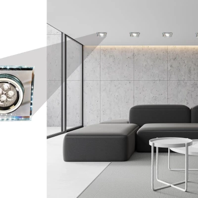Set 3x vstavané stropné LED svietidlo CATHLAMET - 3xGU10, 50W + LED 2,1 W, biele svetlo