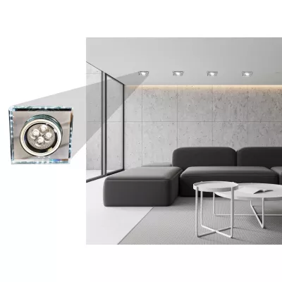 Set 3x vstavané stropné LED svietidlo CATHLAMET - 3xGU10, 50W + LED 2,1 W, biele svetlo
