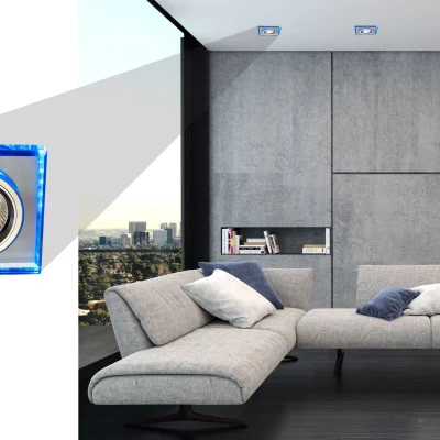 Vstavané stropné LED svietidlo CATHLAMET - 1xGU10, 50W + LED 2,1W, modré svetlo