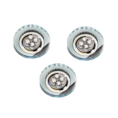 Set 3x stropné LED podhľadové osvetlenie CENTRALIA - 3xGU10, 50W + LED 2,1W, okrúhle, biele svetlo