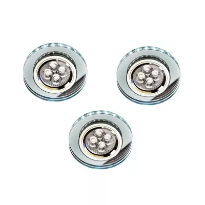 Set 3x stropné LED podhľadové osvetlenie CENTRALIA - 3xGU10, 50W + LED 2,1W, okrúhle, biele svetlo