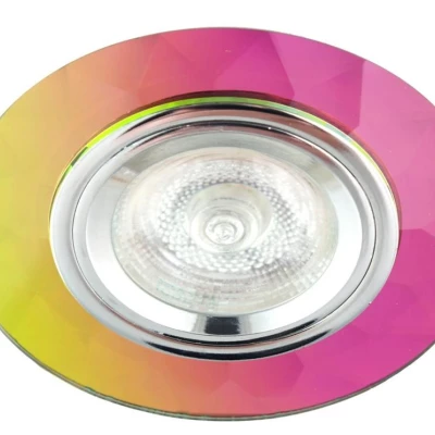 Stropné okrúhle zápustné osvetlenie DUVALL - 1xGU5,3, MR16, 50W, ružové / žlté