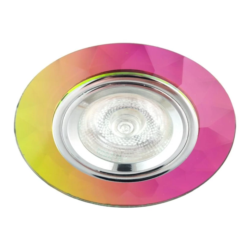 Stropné okrúhle zápustné osvetlenie DUVALL - 1xGU5,3, MR16, 50W, ružové / žlté