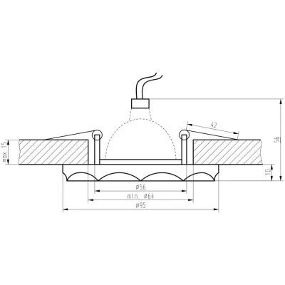Stropné podhľadové osvetlenie EDMONDS - 1xGU5,3, MR16, 50W, okrúhle, číre