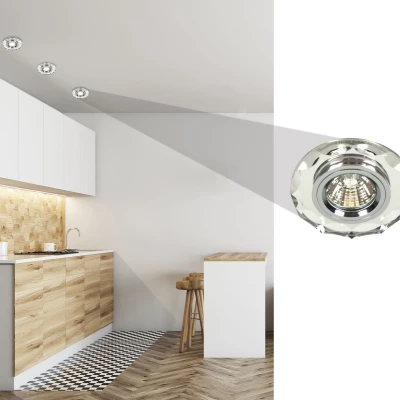 Stropné podhľadové osvetlenie EDMONDS - 1xGU5,3, MR16, 50W, okrúhle, číre
