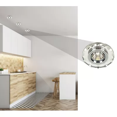 Stropné podhľadové osvetlenie EDMONDS - 1xGU5,3, MR16, 50W, okrúhle, číre