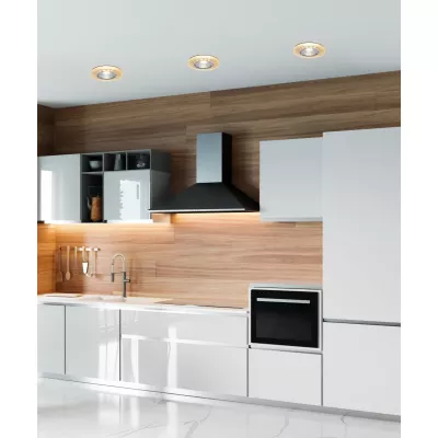 Stropné LED podhľadové osvetlenie GALLATIN - 5W, 4200K (denná biela), 10cm, okrúhle, jantárové