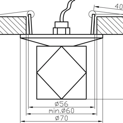 Stropné podhľadové bodové osvetlenie HAINES - 1xG4, 20W, diamant, chrómované