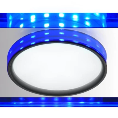 LED stropné zápustné svetlo HARRIMAN - 8W, 6500K (studená biela) + modré svetlo, hranaté, číre