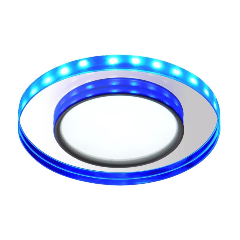 LED stropné zápustné svetlo HARRIMAN - 8W, 6500K (studená biela) + modré svetlo, okrúhle, číre
