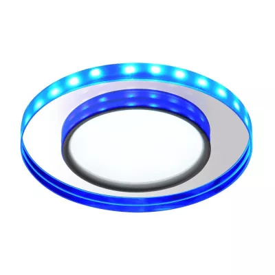 LED stropné zápustné svetlo HARRIMAN - 8W, 6500K (studená biela) + modré svetlo, okrúhle, číre