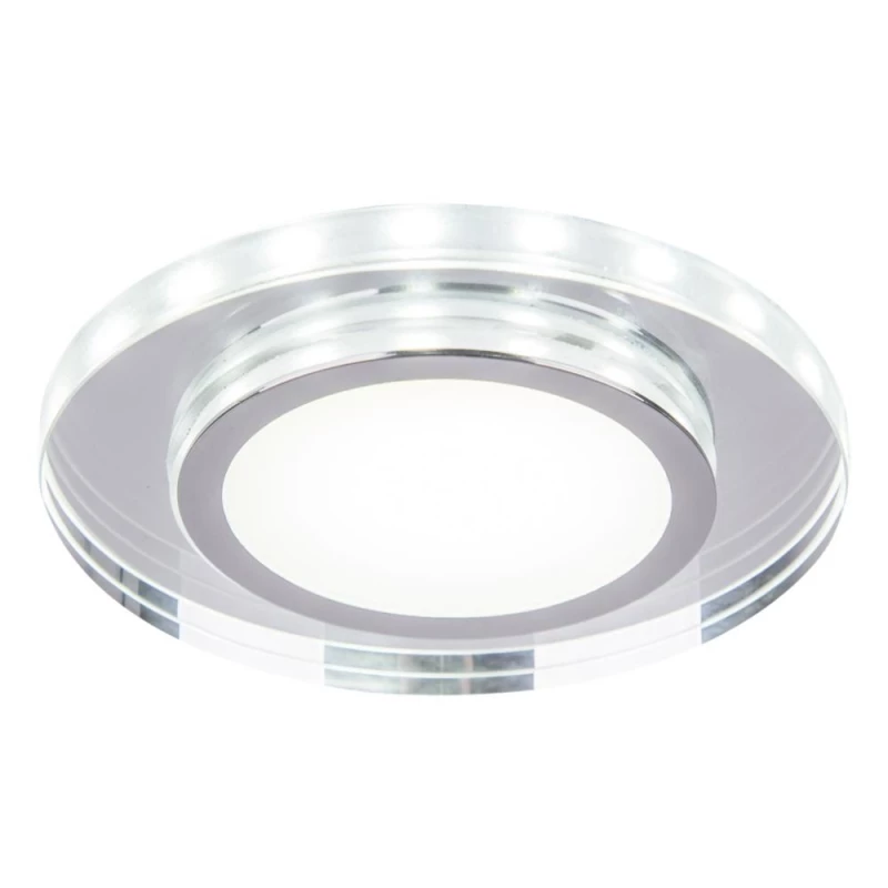 Stropné vstavané LED svetlo HARRIMAN - 10W, 6500K (studená biela) + biele svetlo, 12,5cm, okrúhle, chrómované