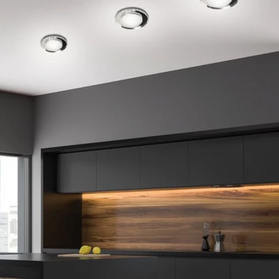 Stropné vstavané LED svetlo HARRIMAN - 10W, 6500K (studená biela) + biele svetlo, 12,5cm, okrúhle, chrómované